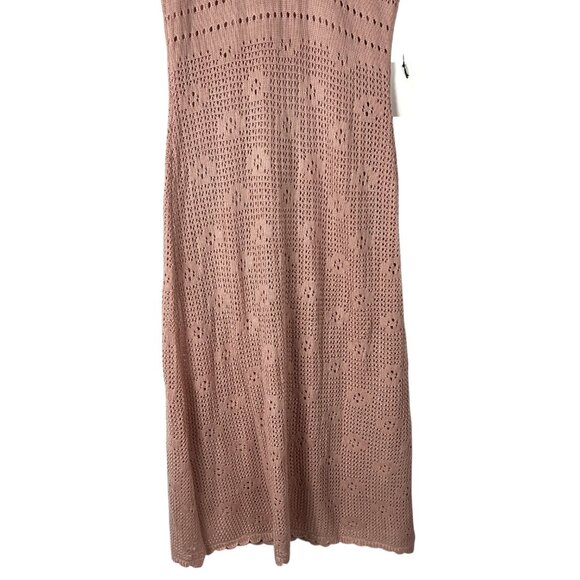 NWT Callahan Knitwear Sleeveless Maxi Sweater Dress in Blush Pink Scoop Size M - Picture 9 of 10